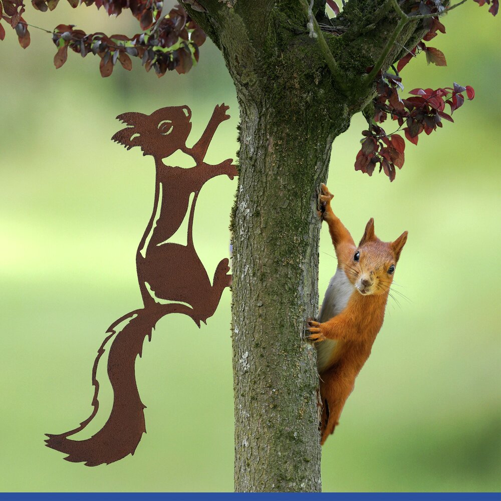 Gartenstecker Eichhörnchen, 2er Set  wetterbeständig, mit Edelrost-Effekt