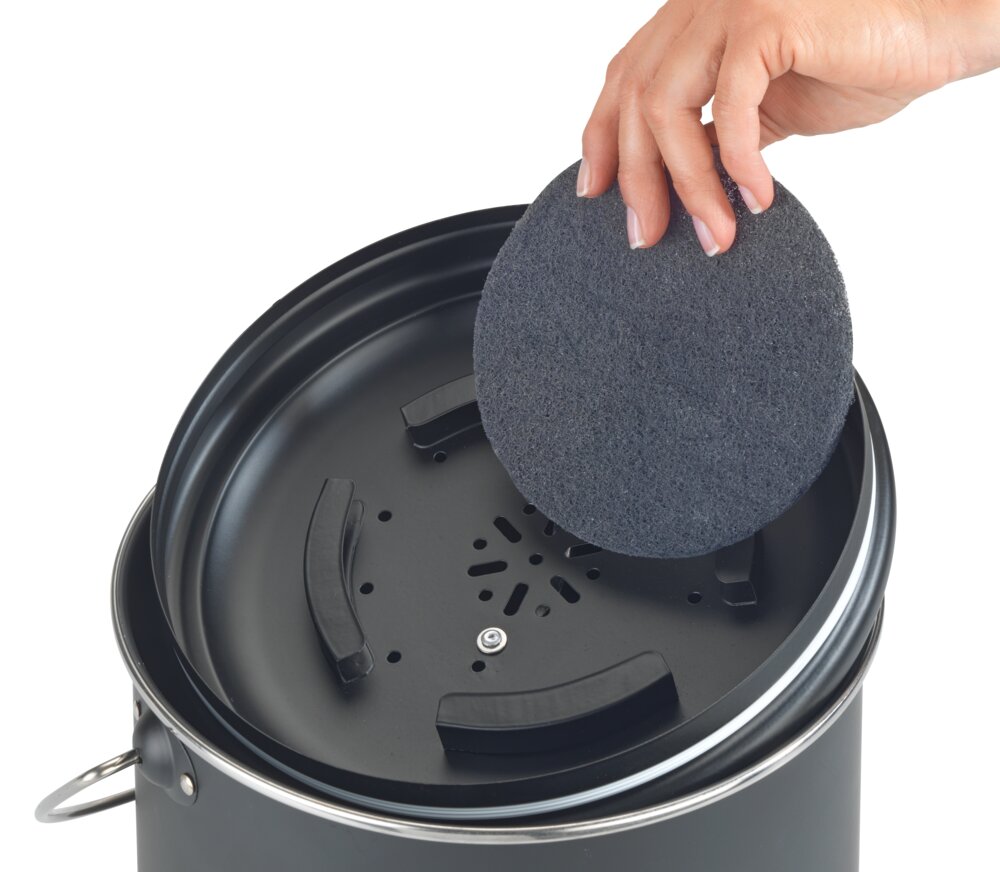 Seau à compost Mod. Nero 6 L  avec 3 filtres à charbon actif de rechange
