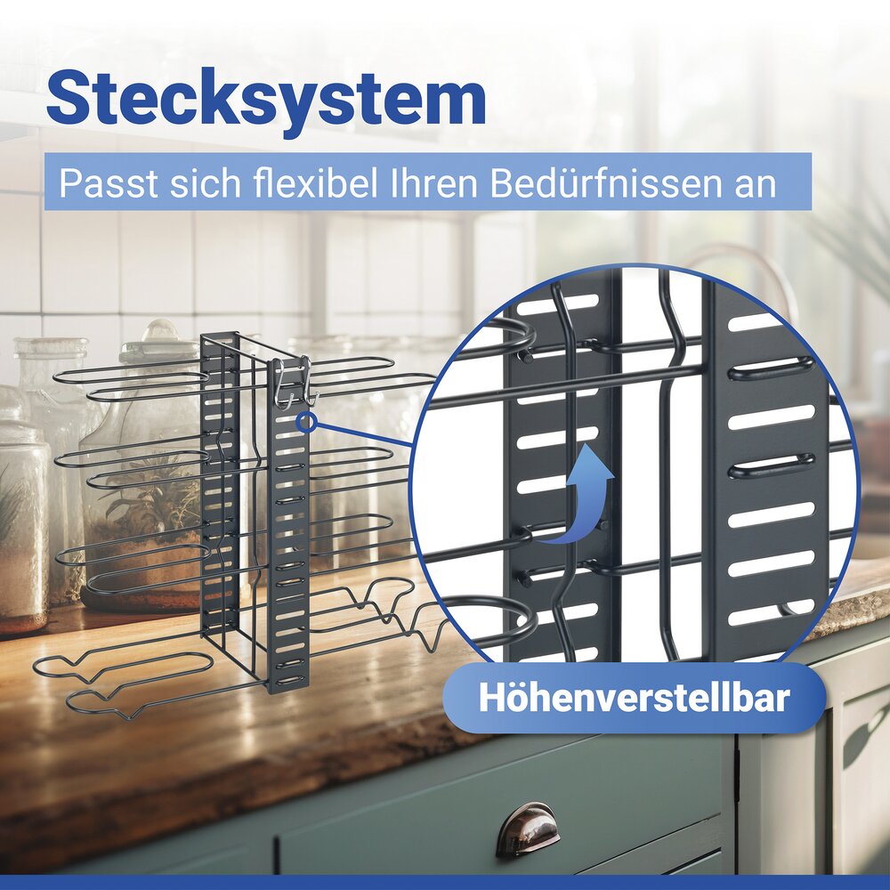 3-in-1-organizer voor pannen en potten