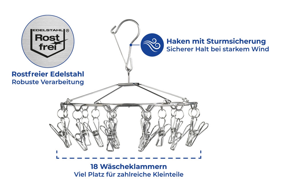 Wäsche-Rondell Edelstahl  Wäschetrockner