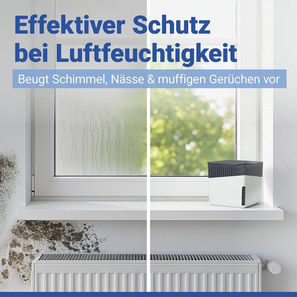 Raumentfeuchter Mod. Cube Weiß 500 g, 2er Set  beugt Schimmel und Gerüchen vor