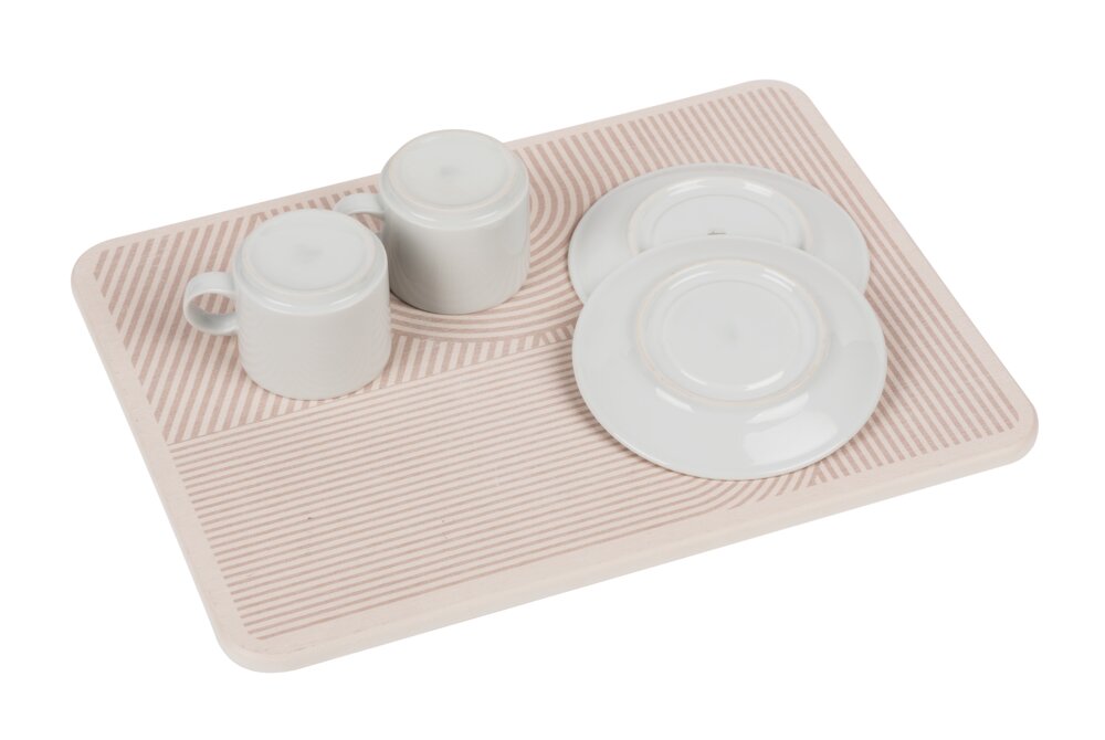 Abtropfplatte Mod. Damon, beige, Diatomeenerde, 40x30 cm  schnelltrocknend, keine Geruchsbildung