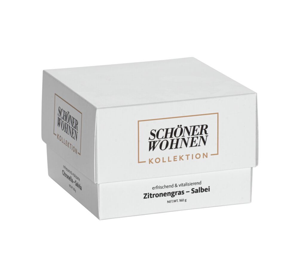 Collection SCHÖNER WOHNEN Bougie parfumée Mod. Lemongrass M, lot de 2  Durée de combustion : 30 - 40 heures