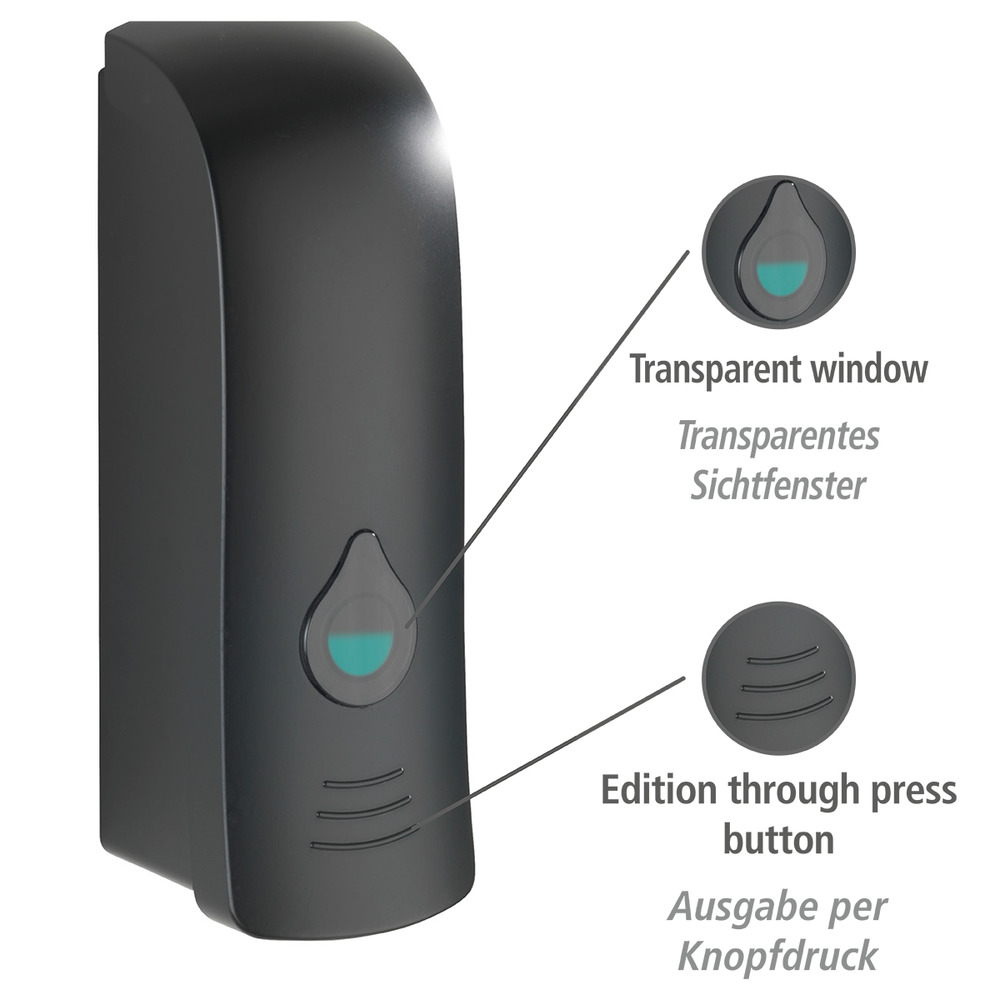 Desinfektionsmittel-Spender Mod. Ranera S Schwarz  Seifenspender & Desinfektionsspender, Füllmenge: 280 ml