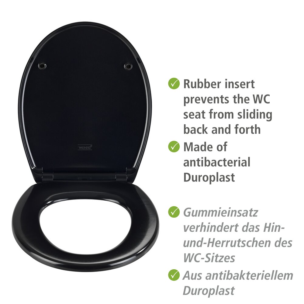 WC Sitz Mod. Vorno Neo Schwarz  Toilettendeckel mit Absenkautomatik