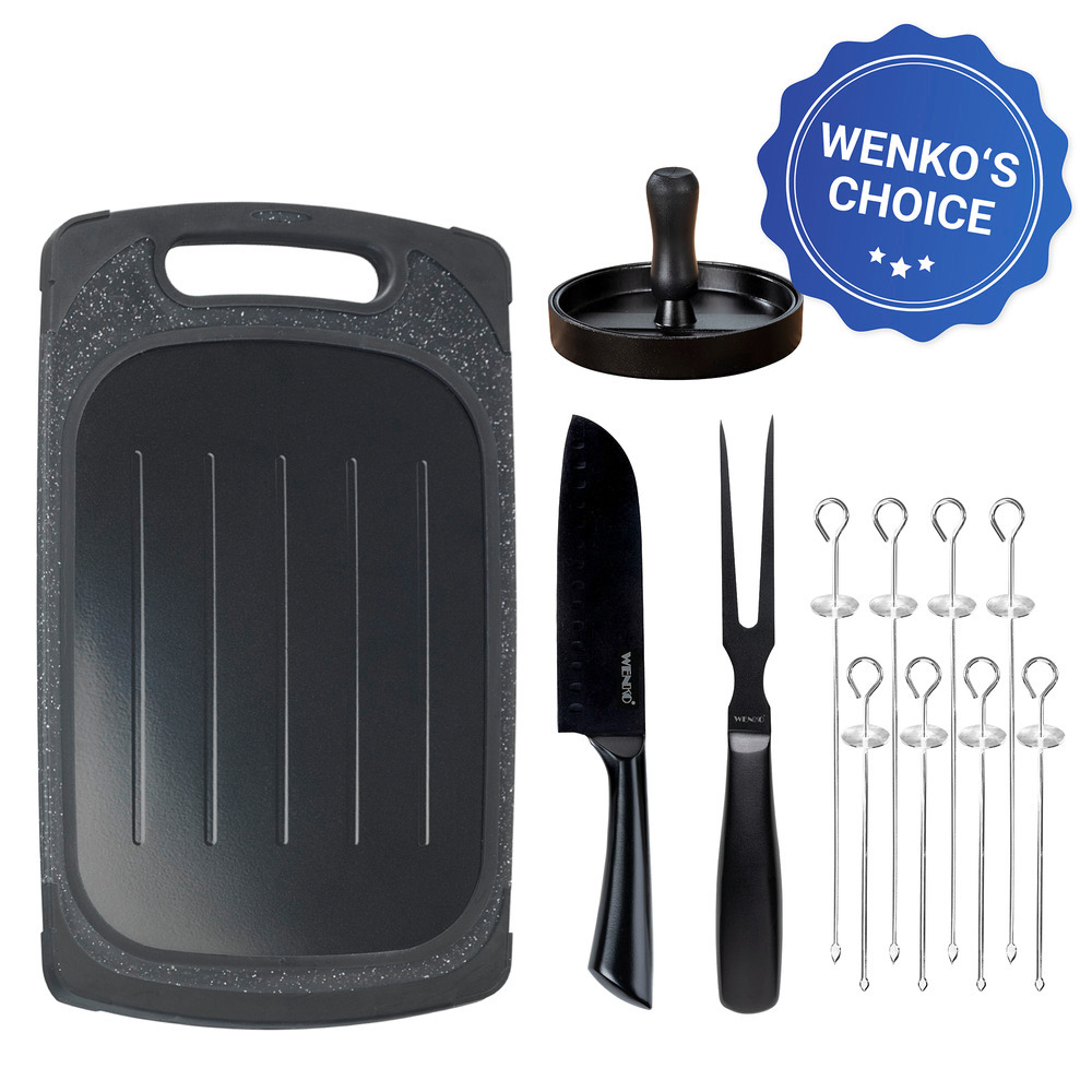 Grill-Gut Vorbereitungs-Set, 4tlg. mit Edelstahl-Spieße als Gratiszugabe  