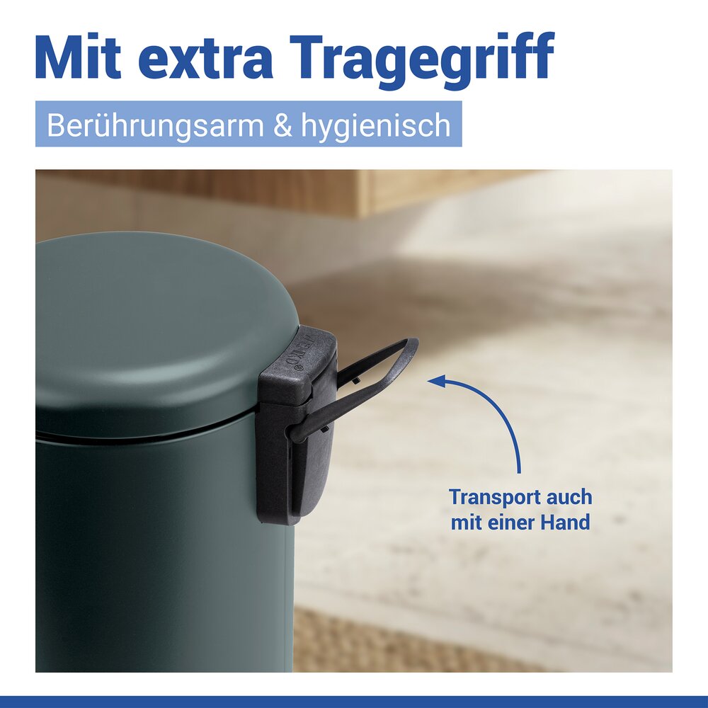 Kosmetik Treteimer Mod. Leman Dunkelgrün Matt 3L  mit herausnehmbarem Einsatz