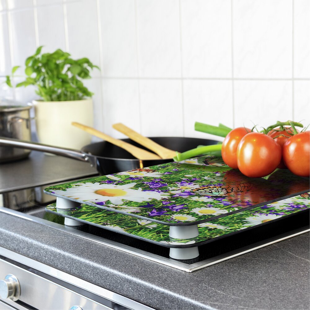 Plaque de Recouvrement Universelle Mod. Pré d'Été, set de 2  pour tous les types de cuisinières