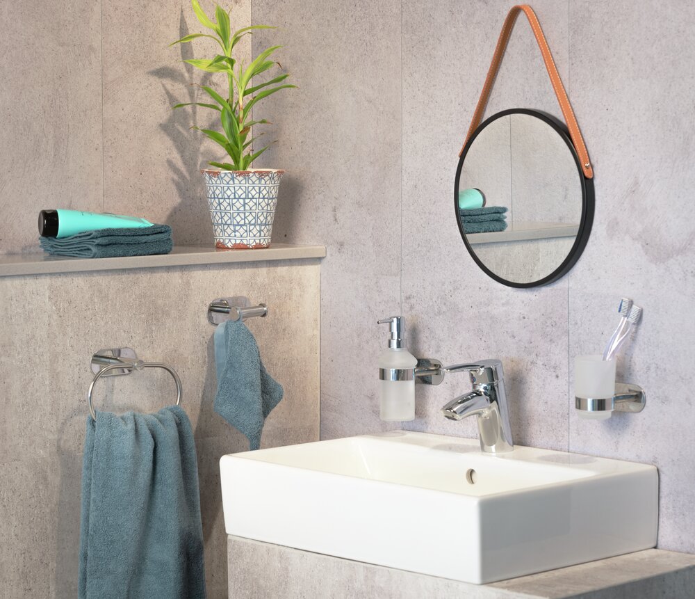 Turbo-Loc® Edelstahl Zahnputzbecherhalter Mod. Orea Uno Shine  Zahnbürstenhalter, Befestigen ohne bohren