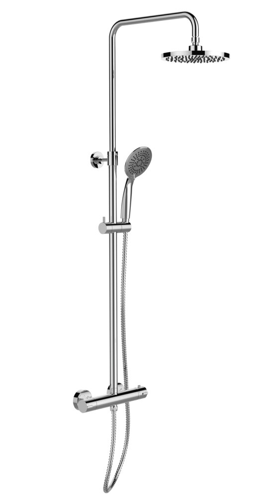 Young Eco douchesysteem met chromen thermostatische mengkraan
