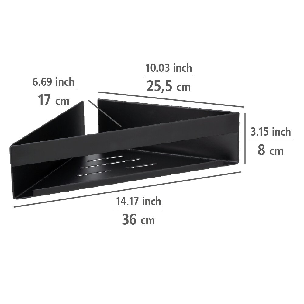Etagère d'angle  Fixation sans percer avec une pastille adhésive spéciale