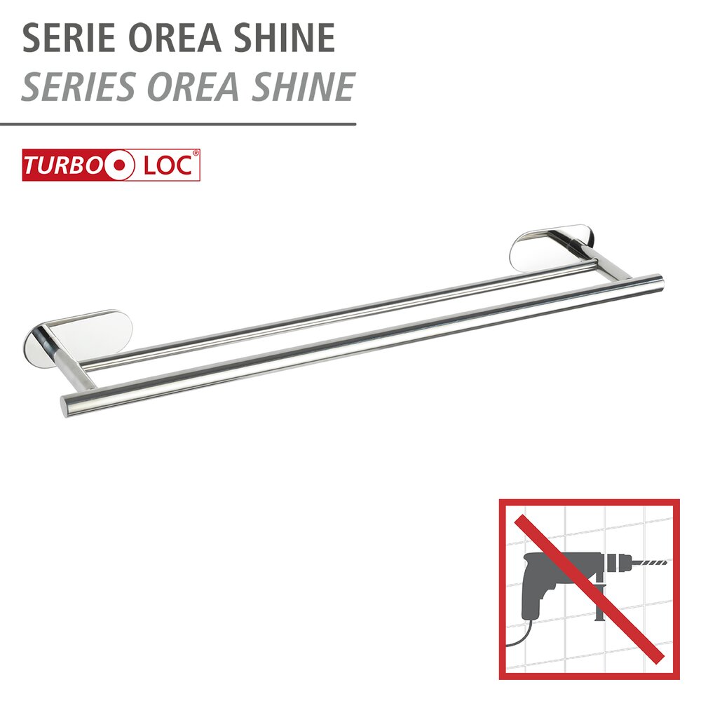 Turbo-Loc® Edelstahl Badetuchstange Mod. Orea Duo Shine  Handtuchstange, Befestigen ohne bohren
