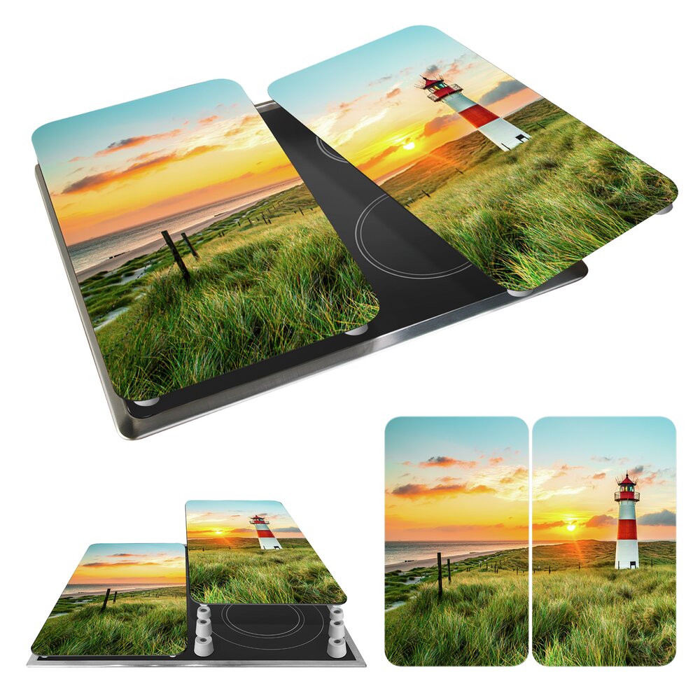 Herdabdeckplatte Universal Mod. Leuchtturm, 2er Set  für alle Herdarten geeignet