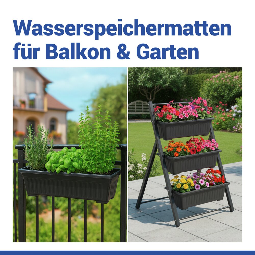 Wasserspeichermatte 60 x 12cm, 2er Set  für automatische Pflanzenbewässerung