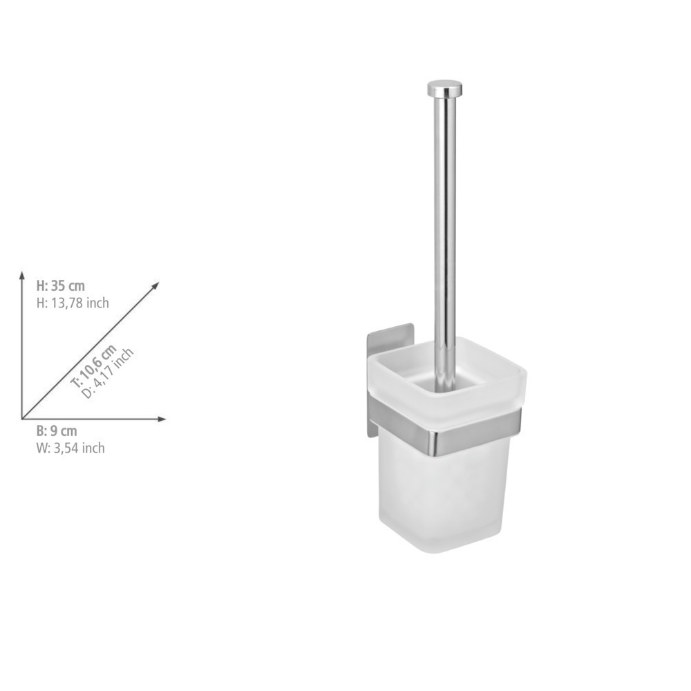 Turbo-Loc® WC-Garnitur Genova Shine  Abnehmbarer Behälter aus satiniertem Glas