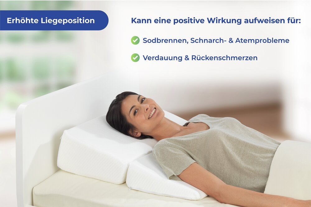 Visco Bett-Keilkissen, faltbar druckentlastendes Stützkissen mit Viscoschaum
