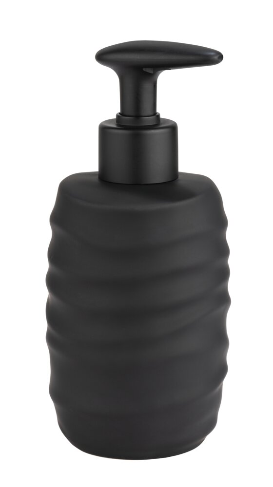 Distributeur de savon Mod. Illana, noir, céramique, Soft-Touch, 0.4L, Ø8.5x17 cm  en céramique, design moderne élégant
