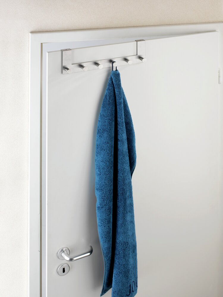 Türgarderobe Edelstahl Mod. Celano, für Türfalzstärken bis 2 cm, 2er Set  je 6 Haken, für Türfalzstärken bis 2 cm