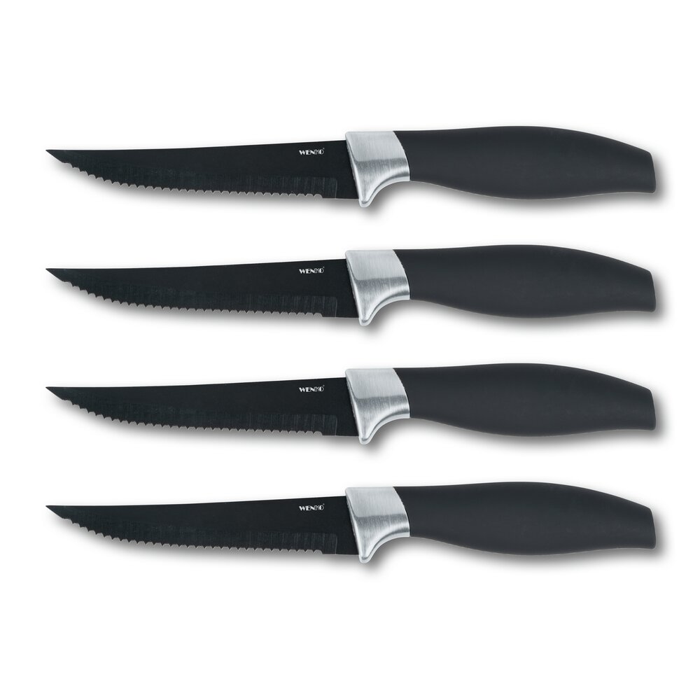 Steakmes Mod. Otis, zwart, set van 4