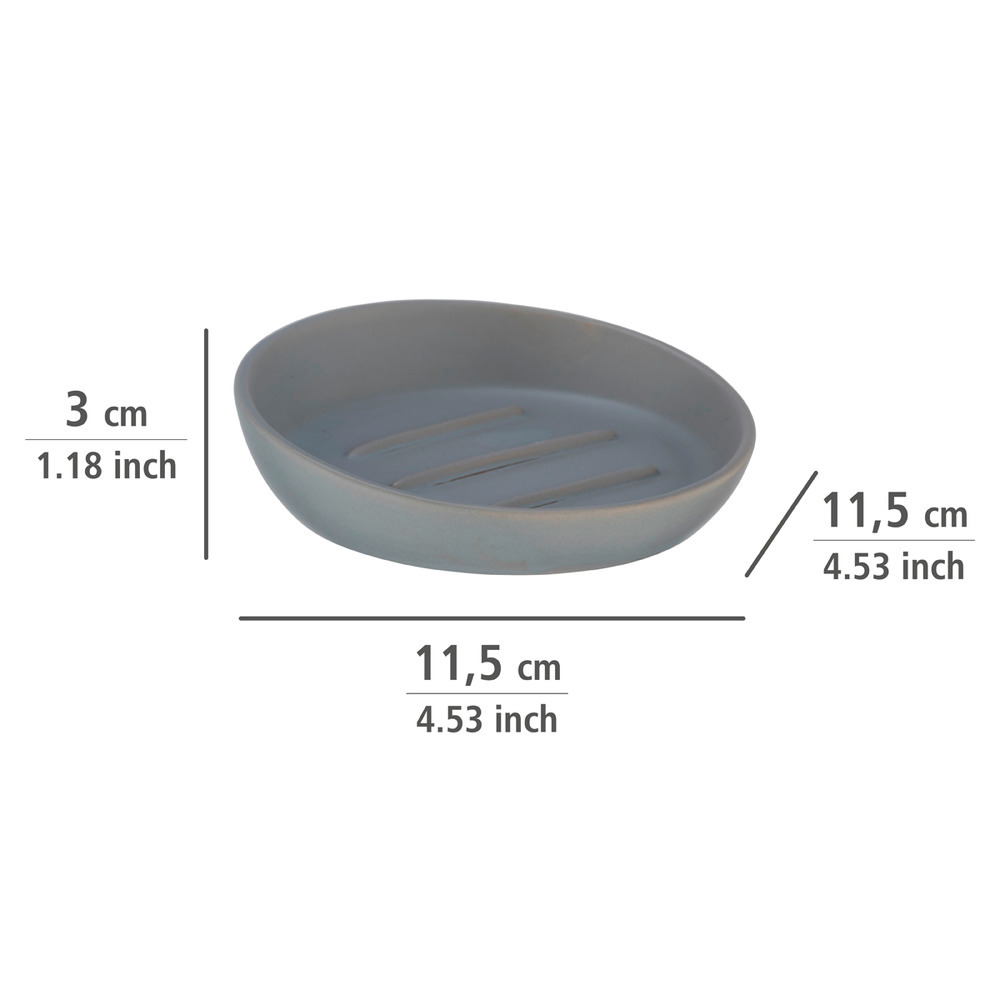 Seifenablage Mod. Badi Grau  hochwertige Keramik