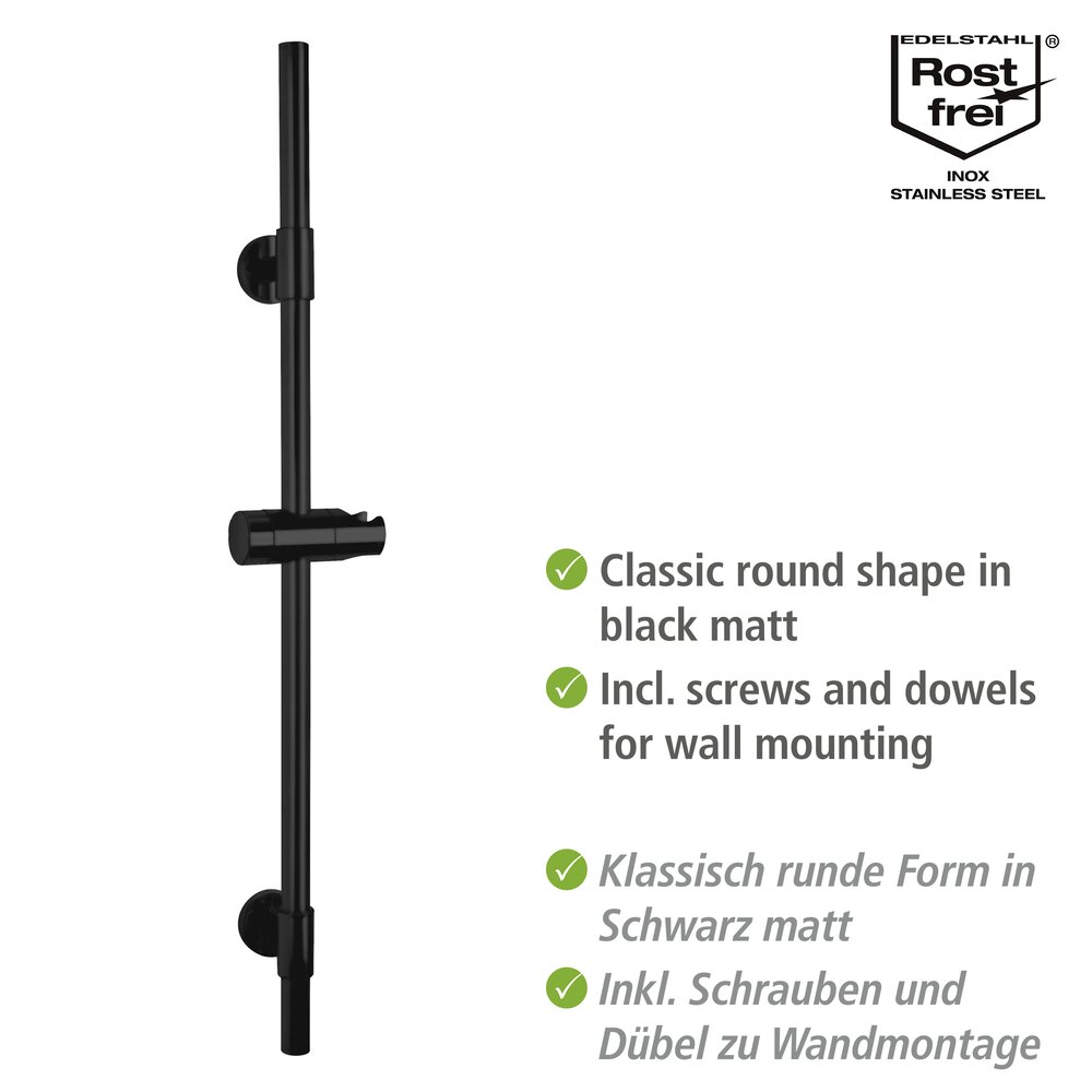 Doucheglijstang Basic Zwart