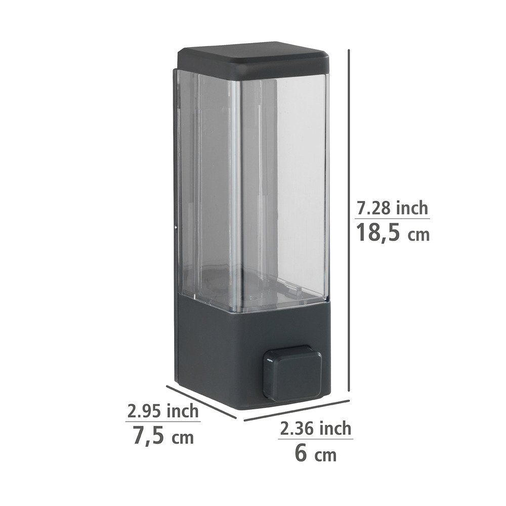 Desinfektionsmittel- und Seifenspender Mod. Istres Schwarz, Befestigen ohne bohren, 320 ml  Seifenspender & Desinfektionsspender, Füllmenge: 320 ml