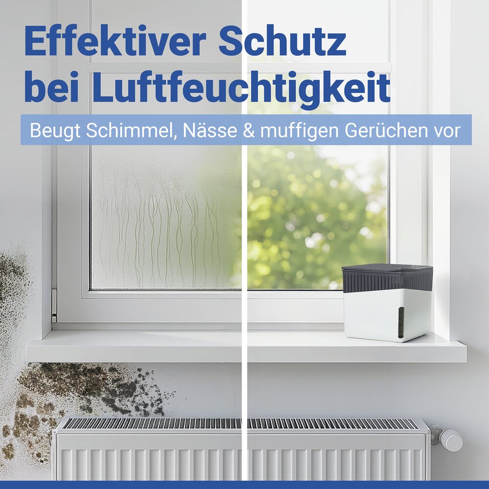Luchtontvochtiger Mod. Cube Wit 500 g, set van 2