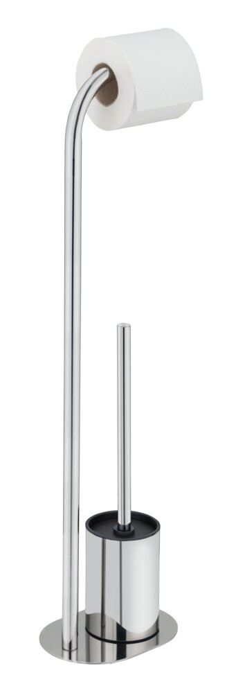 Garniture WC sur pied Mod. Levante, inox, brillant, noir, 23x63x17 cm  autoportante et facile à nettoyer