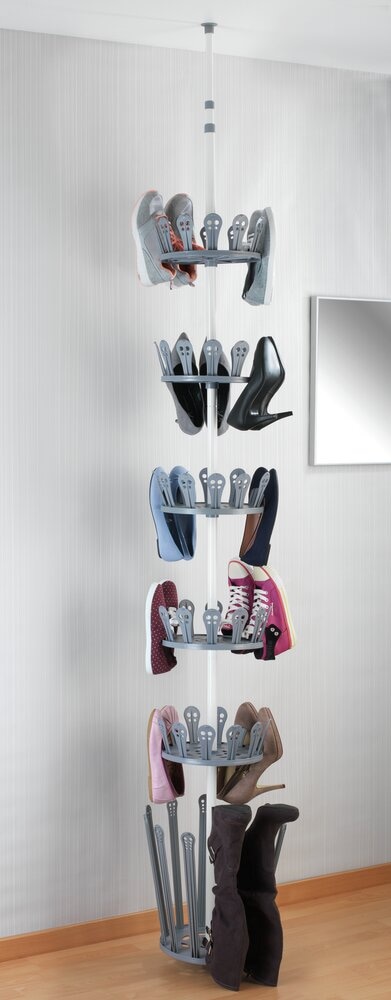 Teleskop-Schuhregal Mod. Achilles für 30 Paar Schuhe und 6 Paar Stiefel