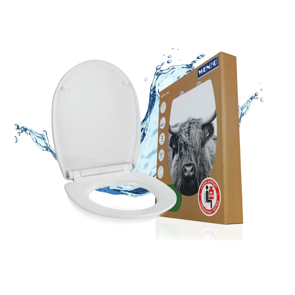 WC-Sitz Mod. Yak mit Hochglanz-Oberfläche  Toilettensitz mit Absenkautomatik