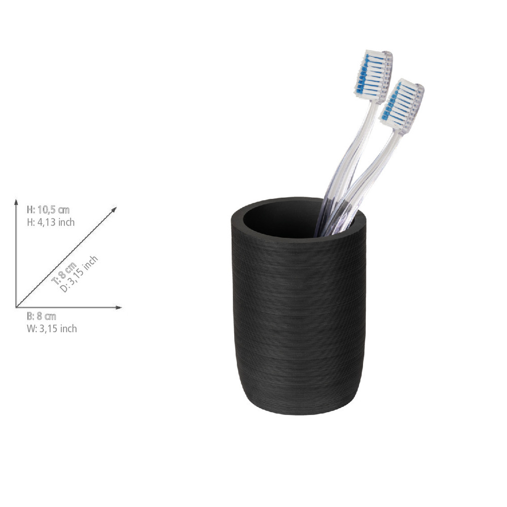 Bad-Accessoire Set Mod. Altavalle, schwarz, polyresin, bambus, 2-teilig  freistehend, füllmenge 250 ml