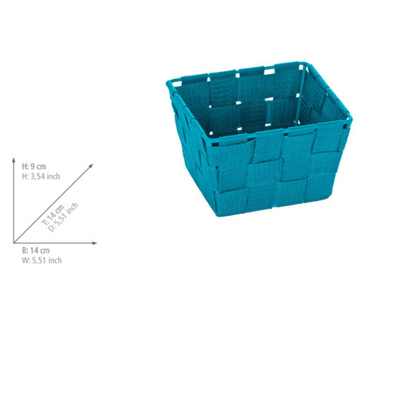 Aufbewahrungskorb Adria Mini Petrol, quadratisch  quadratisch