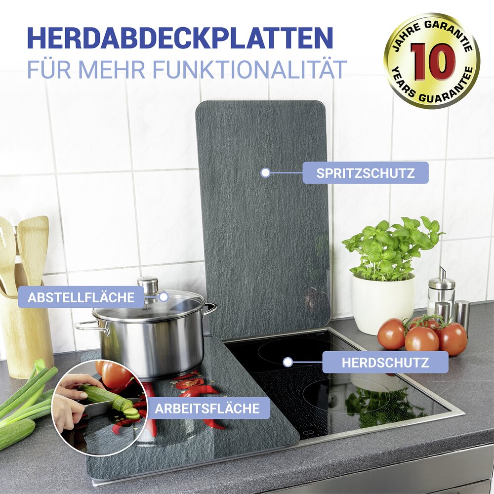 Plaque de Recouvrement Universelle Mod. Cayenne, set de 2  pour tous les types de cuisinières