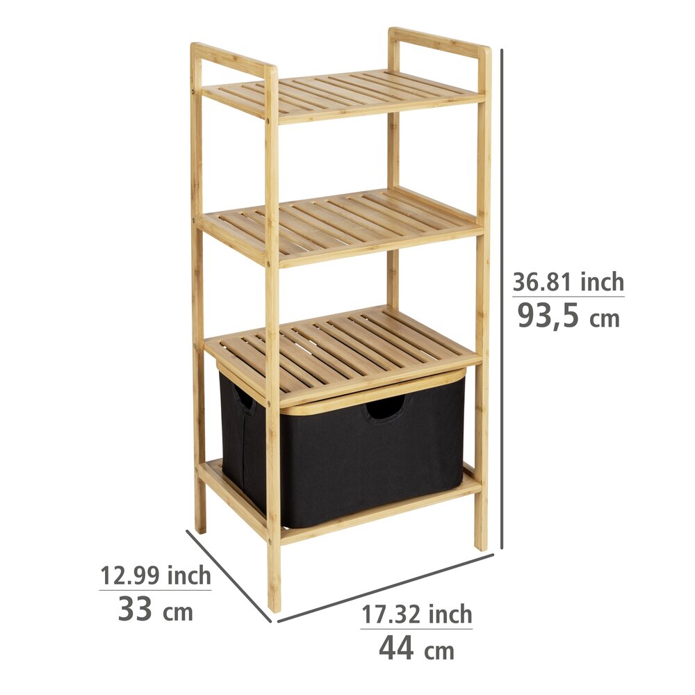 Étagère à 3 niveaux Mod. Ecori  bambou certifié FSC®, polyester