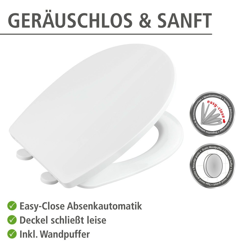 Weißer Toilettensitz Mod. Tavola mit Absenkautomatik in Duroplast  Weißer Toilettensitz Tavola mit Absenkautomatik in Duroplast