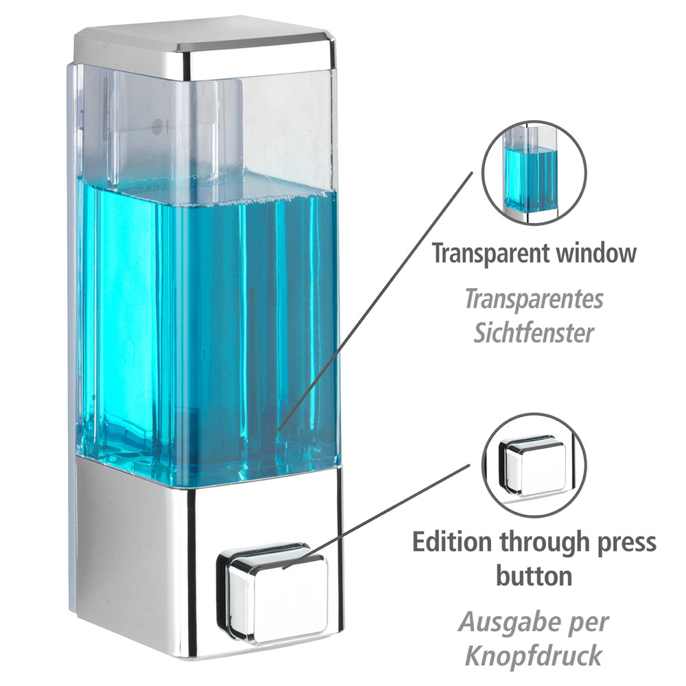 Desinfektionsmittel- und Seifenspender Mod. Istres Chrom, Befestigen ohne bohren, 320 ml  Seifenspender & Desinfektionsspender, Füllmenge: 320 ml