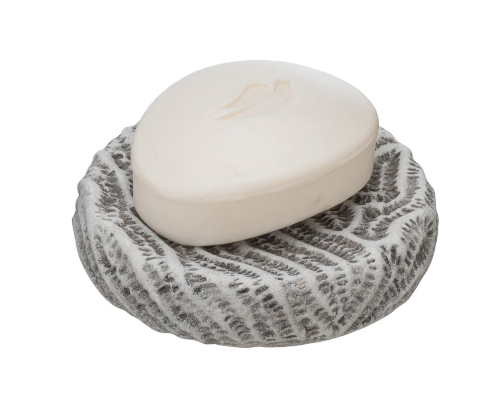 Keramik Seifenablage Mod. Salemi Grau  in Korallen-Optik