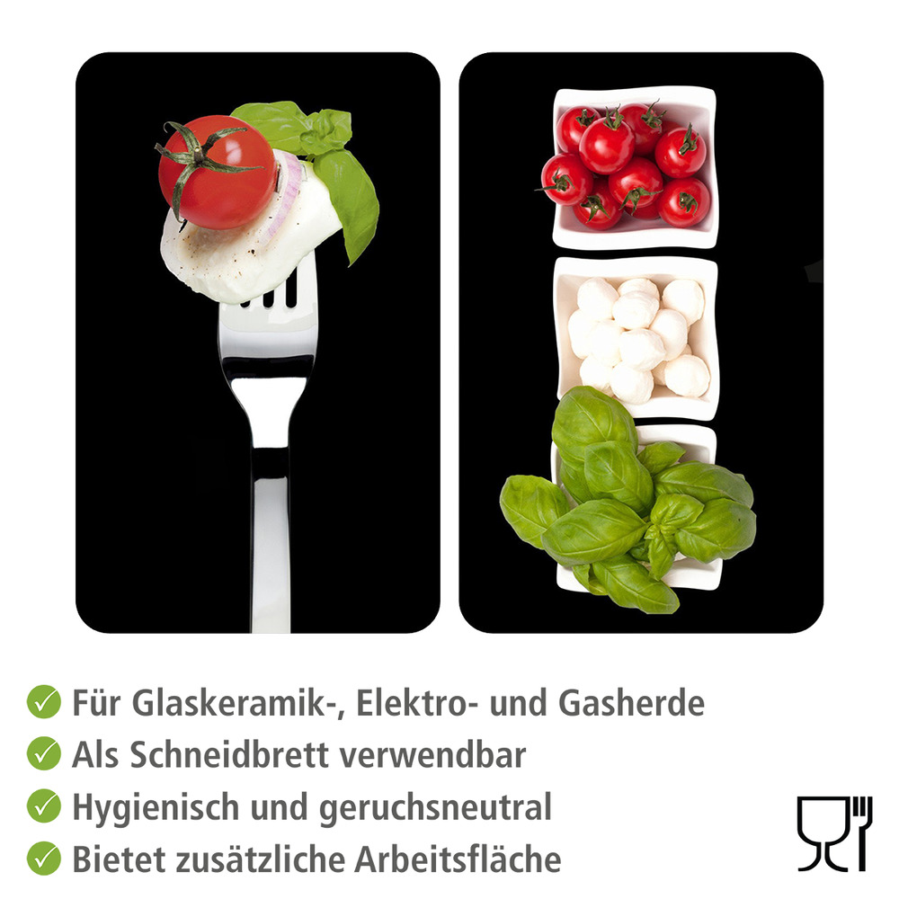 Glasabdeckplatte Universal Caprese, 2er Set  für alle Herdarten