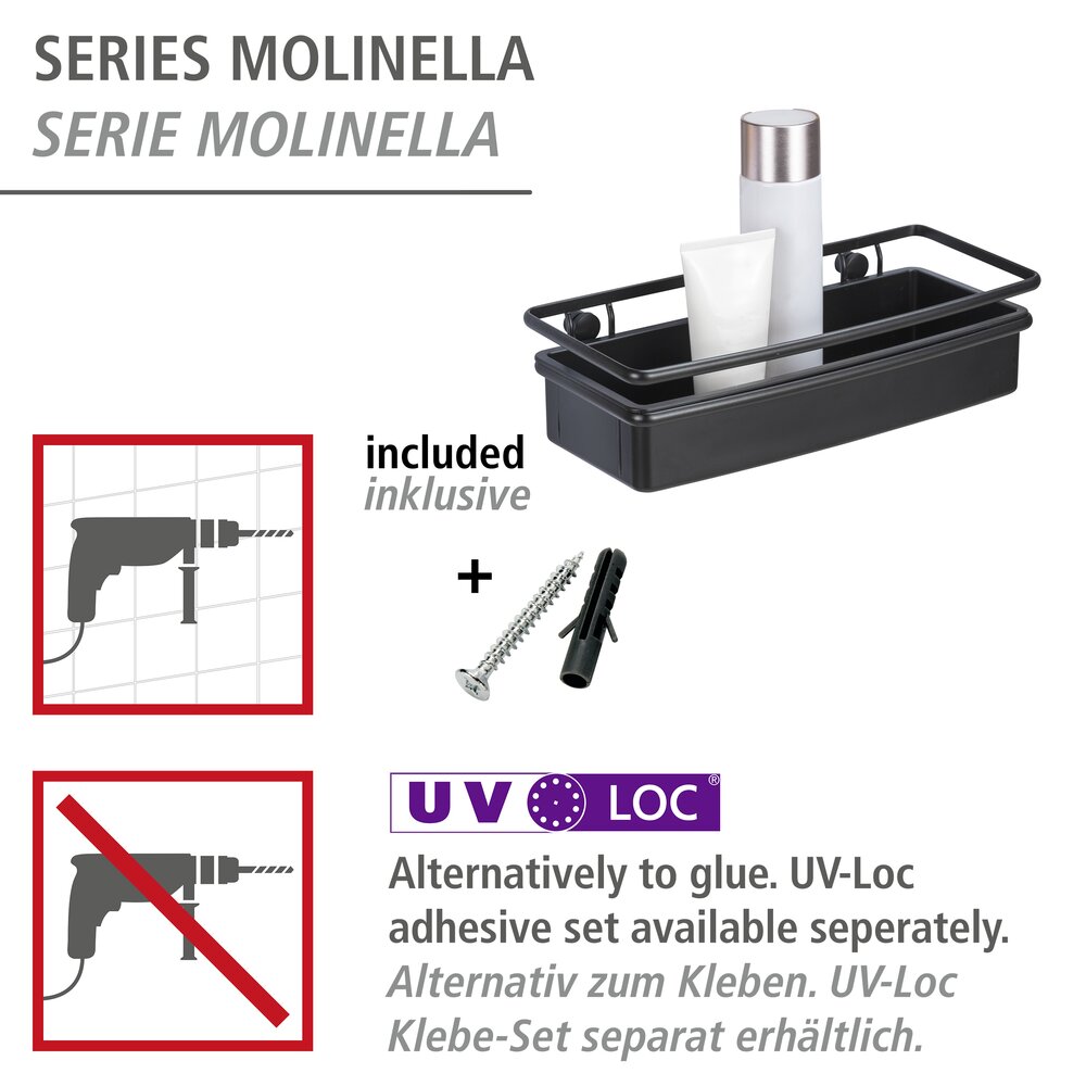 Wandplank Molinella zwart