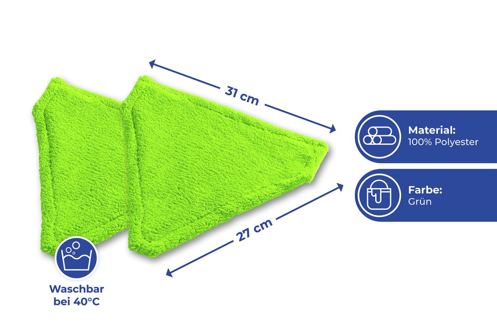 Housse de rechange p. mop TRIANGLE 2p  nettoie uniquement à l'eau