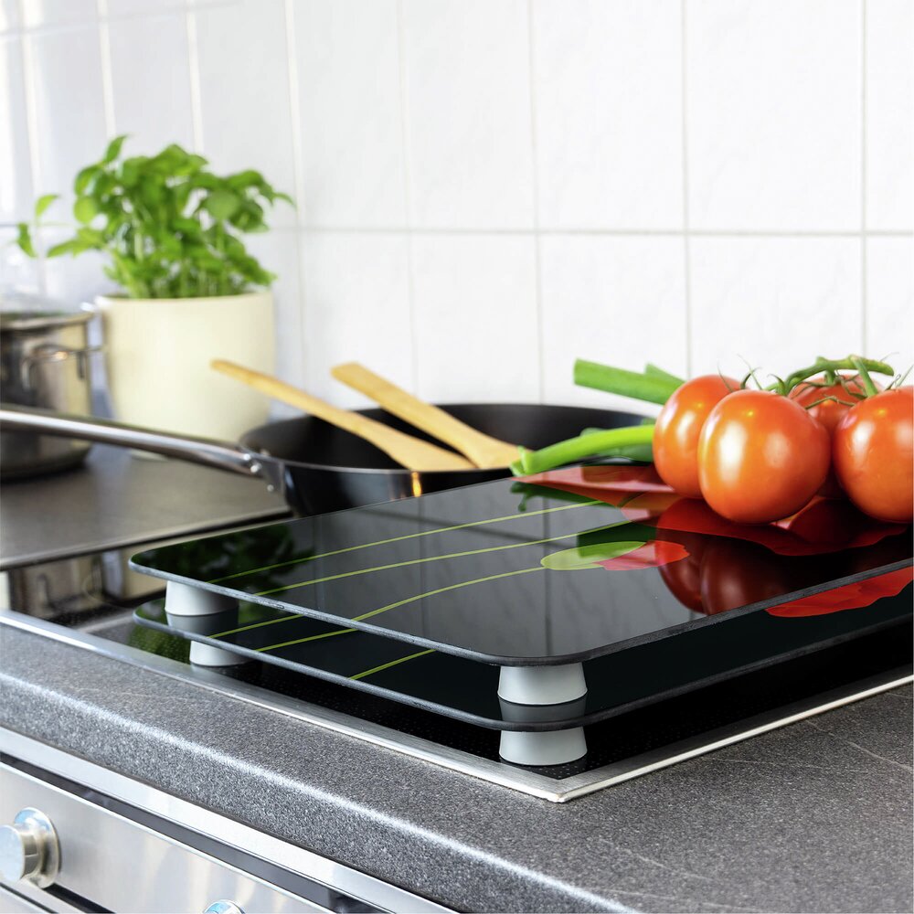 Plaque de Recouvrement Universelle Mod. Coquelicot, set de 2  pour tous les types de cuisinières