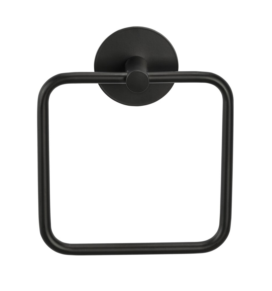 Anneau porte-serviettes Meleto noir  à coller ou à percer