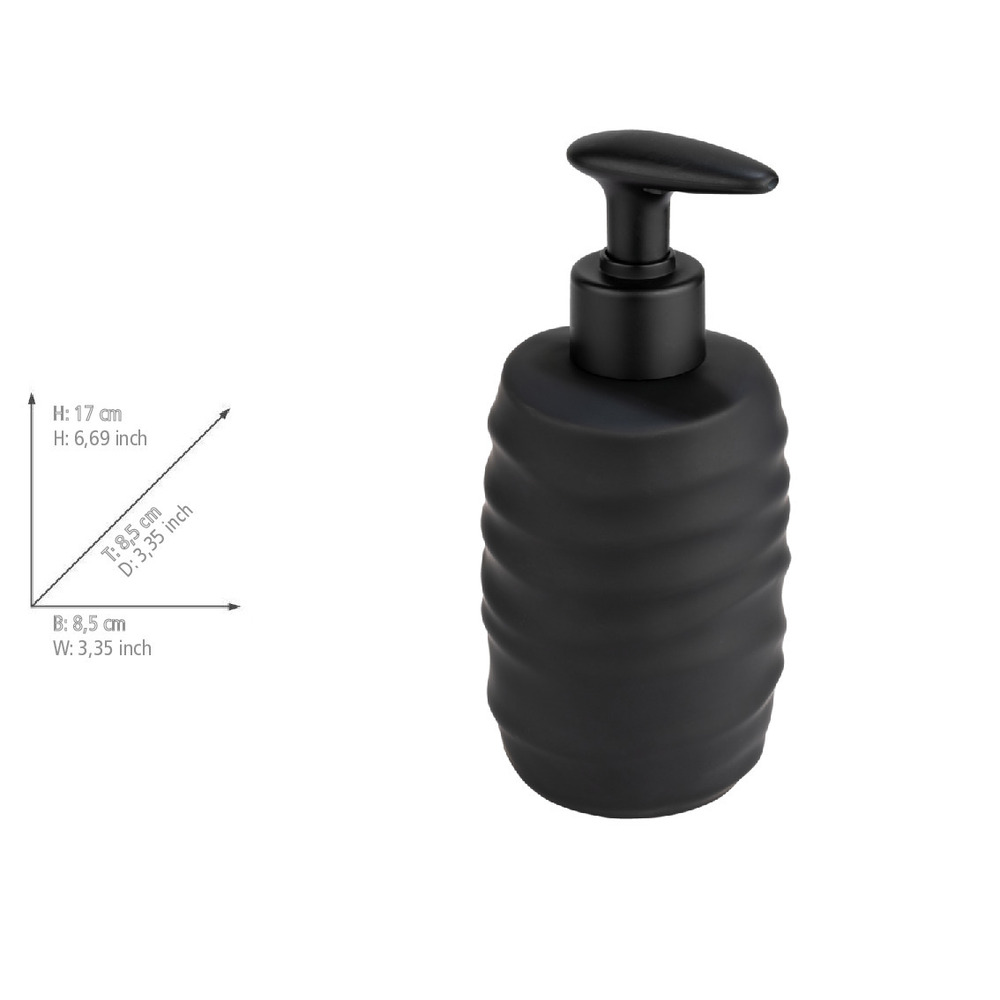 Set bain Mod. Illana, noir, céramique, Ø 8,5x17 cm, soft-touch  revêtement soft-touch, contenance 0,4 l