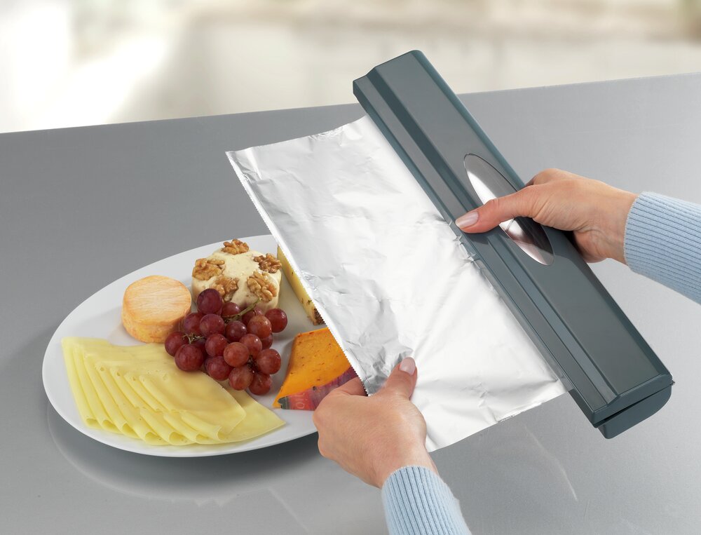 Foliesnijder Mod. Perfect-Cutter, antraciet, ABS, 38x5,2x6,7 cm, set van 2
