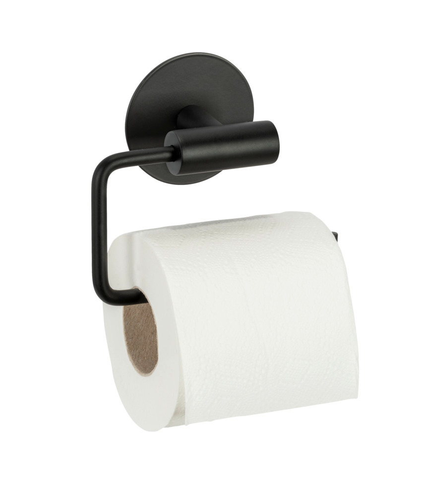 Toilettenpapierhalter Mod. Meleto Schwarz  zum Kleben oder Bohren