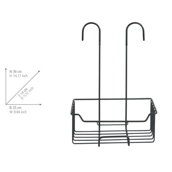 Thermostatische douchehouder Milo Zwart mat roestvrij staal