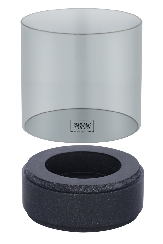 Bougeoir Mod. Canvel L, Anthracite  Verre pour bougie chauffe-plat, intérieur & extérieur