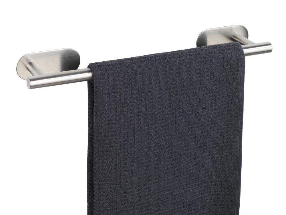 Porte Serviette mural inox mat,  solution sans perçage, innovation "Turbo Loc Plus", Longueur 40 cm, Orea  Porte serviette mural sans perçage