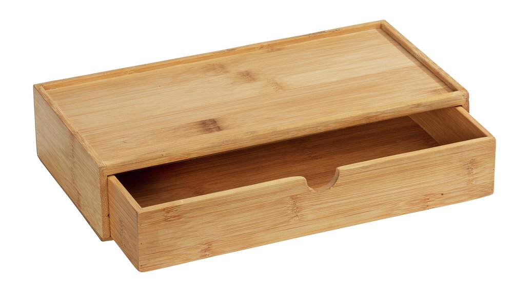 Boîte avec tiroir en bambou Terra  possibilité de rangement cachée