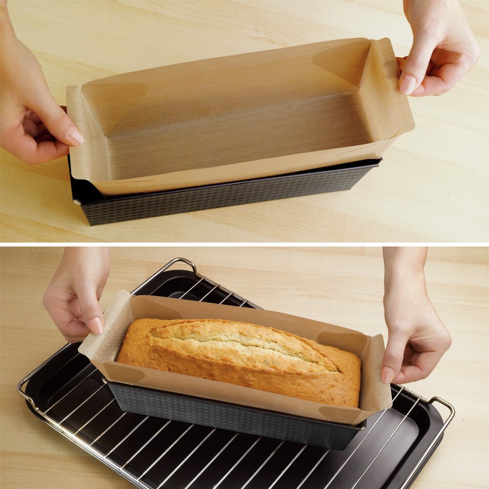 Antihaft-Backform-Zuschnitt eckig und rund  2-teilig